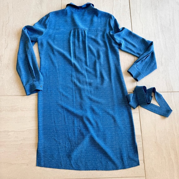 Diane Von Fürstenberg DVF Silk Knee Length Belted Shirt Dress Size 8 - Picture 11 of 11